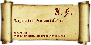 Majszin Jeremiás névjegykártya